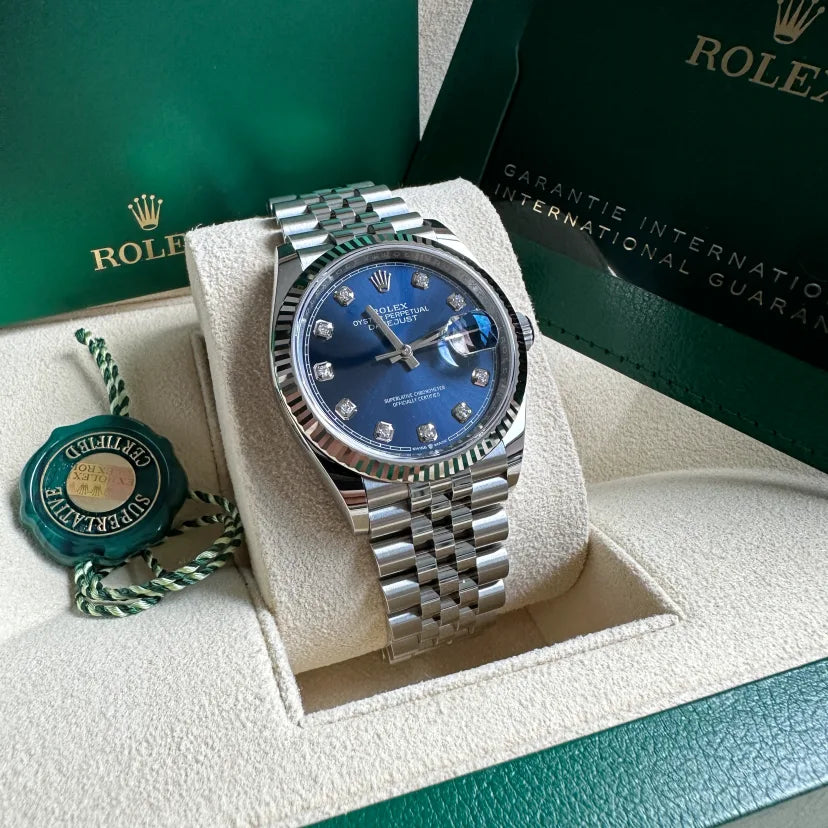 【1:1 Super Clone】  Datejust 36mm 126234 Blue Diamond Dial Stainless Steel Jubilee Mens Watch