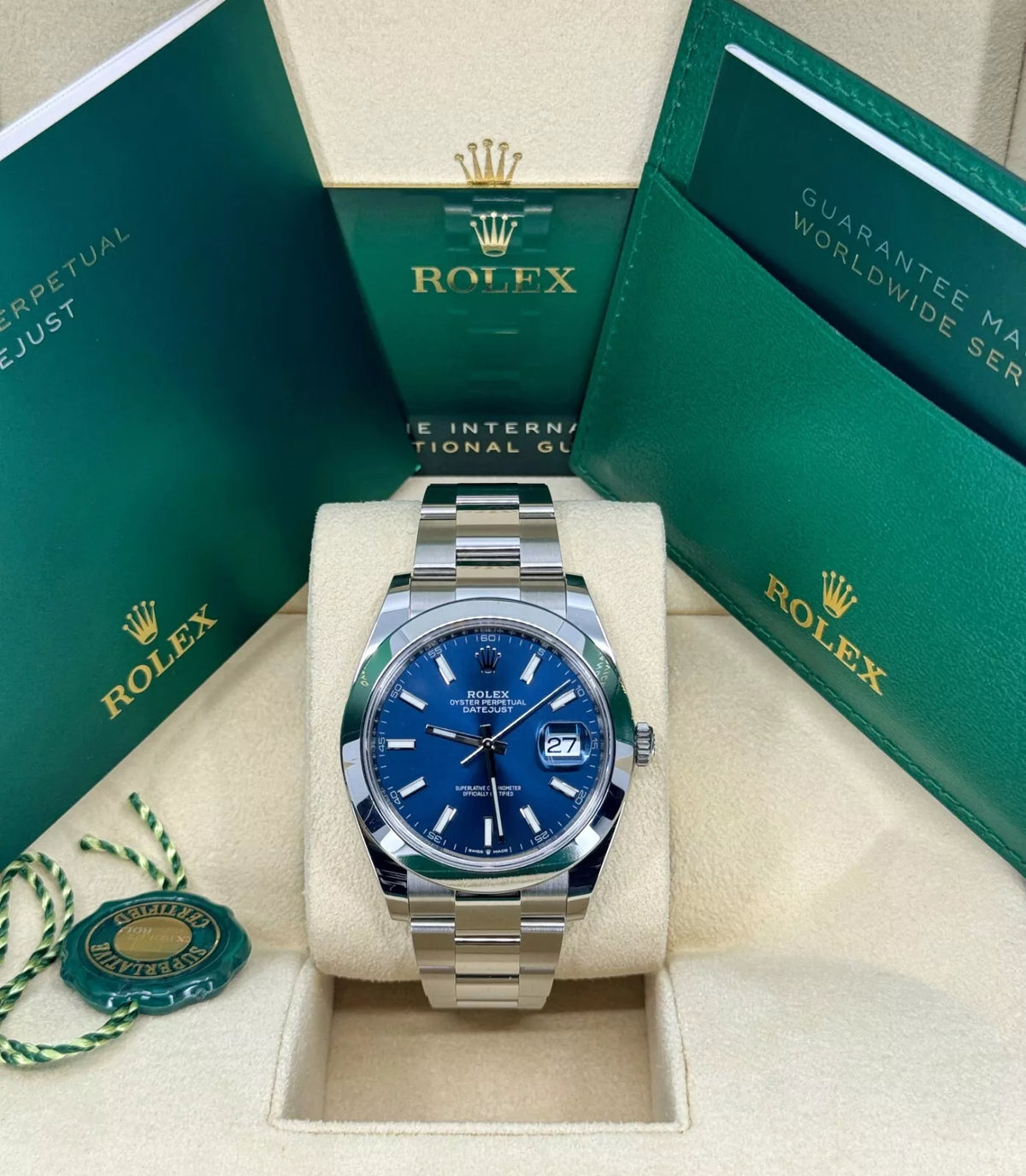 【1:1 Super Clone】 Datejust 41mm 126300 Blue Index Jubilee Stainless Steel Men’s Watch