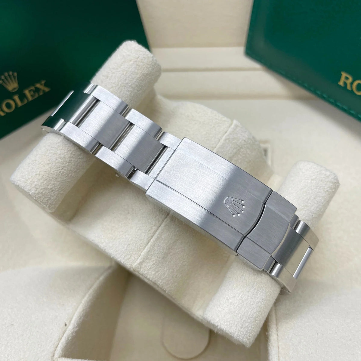 【1:1 Super Clone】 Oyster Perpetual 41mm 124300-0005 Green Index Dial & Smooth Bezel Oyster Bracelet Men’s Watch