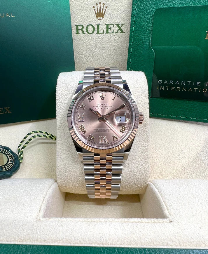 【1:1 Super Clone】  Datejust 36mm 126231 Rose Dial Oyster Bracelet