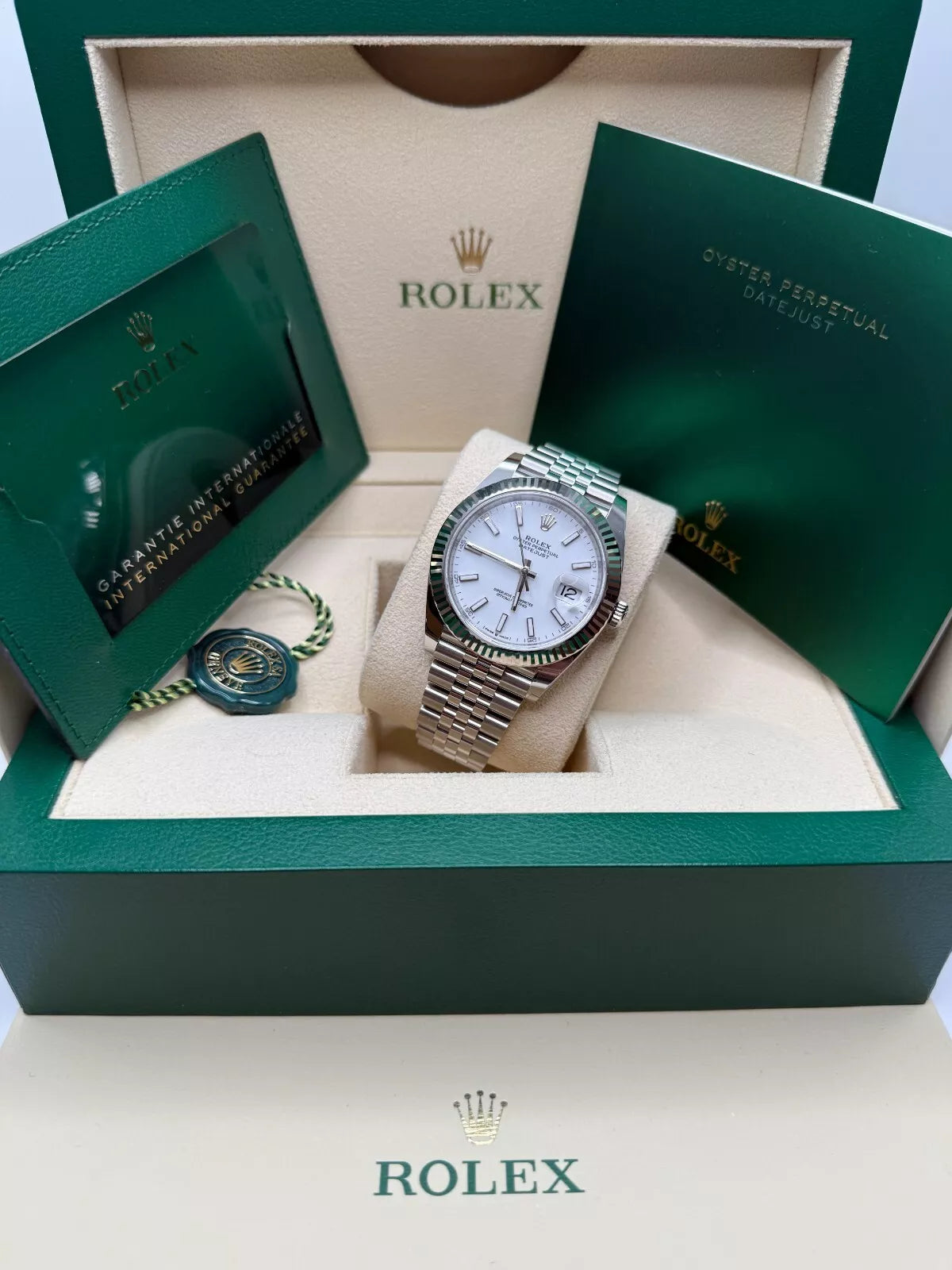 【1:1 Super Clone】  Datejust 41mm  White Index Oyster Stainless Steel Men’s Watch - 126334
