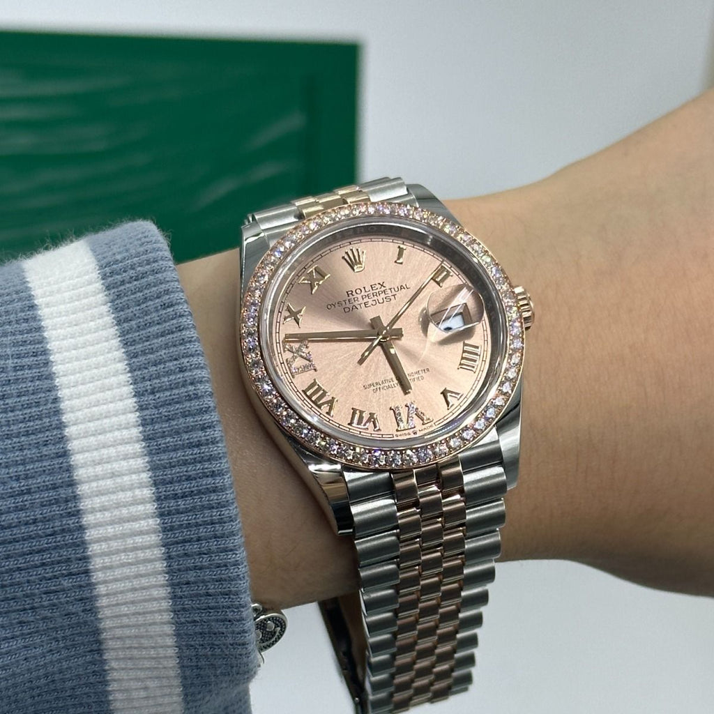 【1:1 Super Clone】  Datejust 36mm 126281 Rose Dial Oyster 36mm Bracelet