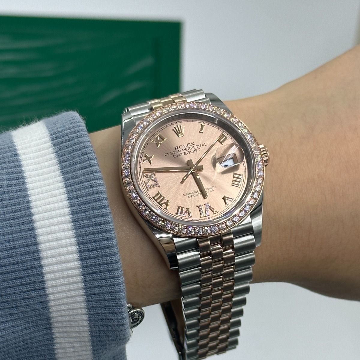【1:1 Super Clone】  Datejust 36mm 126281 Rose Dial Oyster 36mm Bracelet