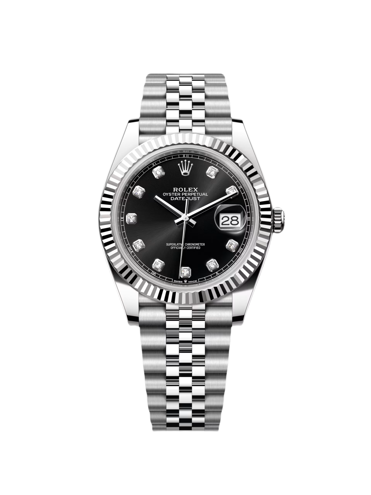 【1:1 Super Clone】  Datejust 41mm 126334 Black Diamond Oyster Stainless Steel Mens Watch