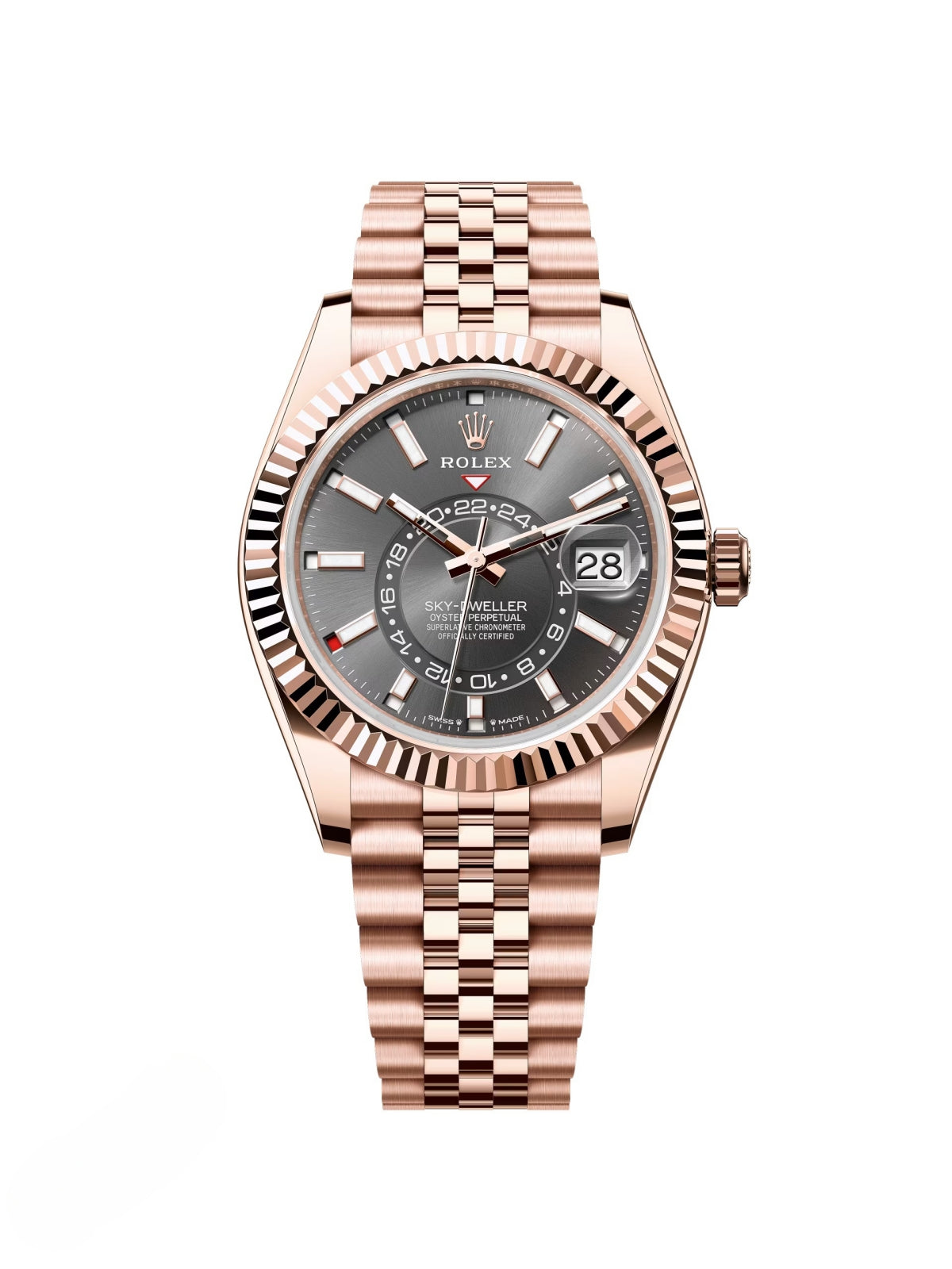 【1:1 Super Clone】  Sky-Dweller 42mm 336935-0004/0008 Rose Gold Rhodium Dial Oyster