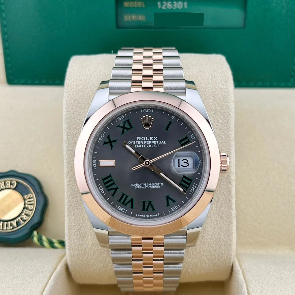 【1:1 Super Clone】 Datejust 41mm 126301 Sundust Slate Roman Dial Oyster Bracelet