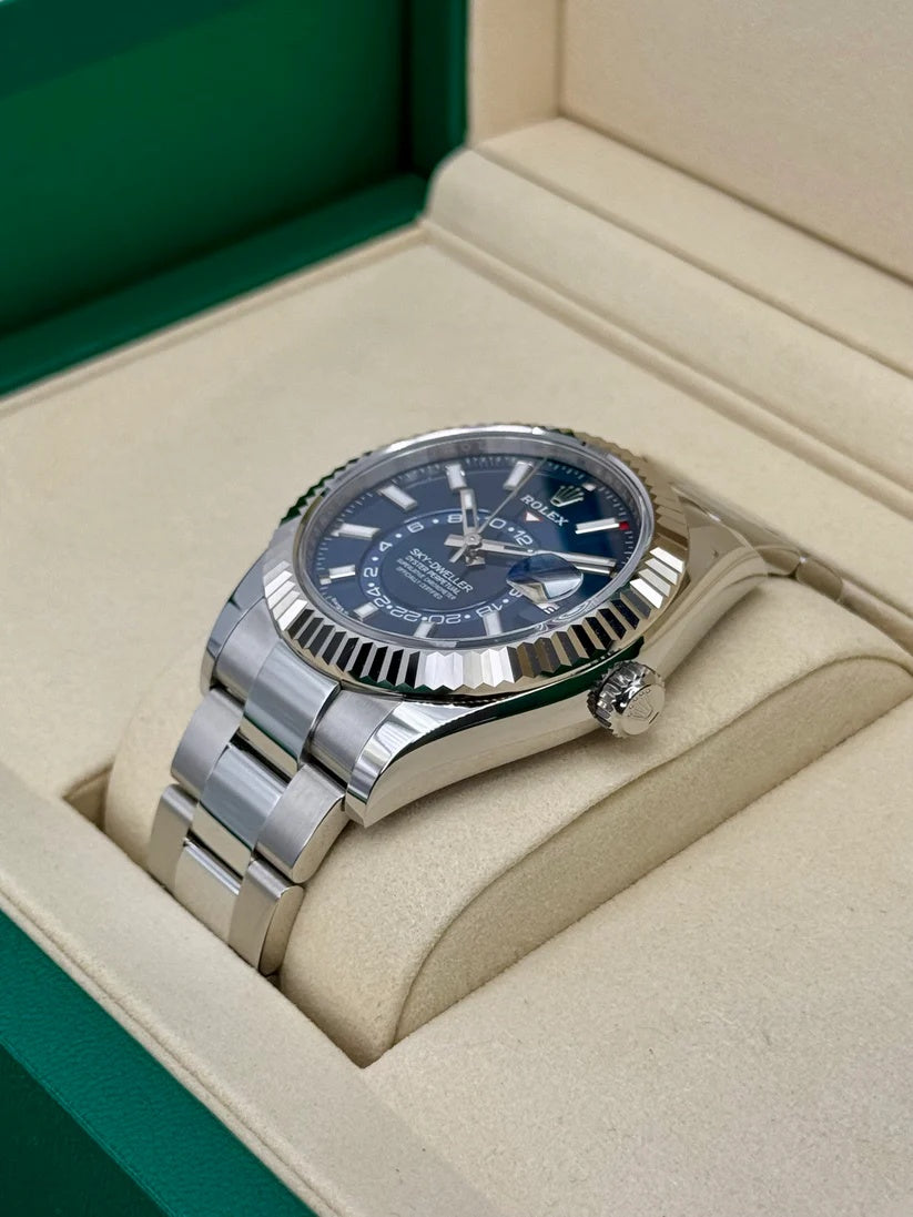 【1:1 Super Clone】  Sky-Dweller 42mm 336934‑0005/0006 Stainless Steel Blue Dial Jubilee