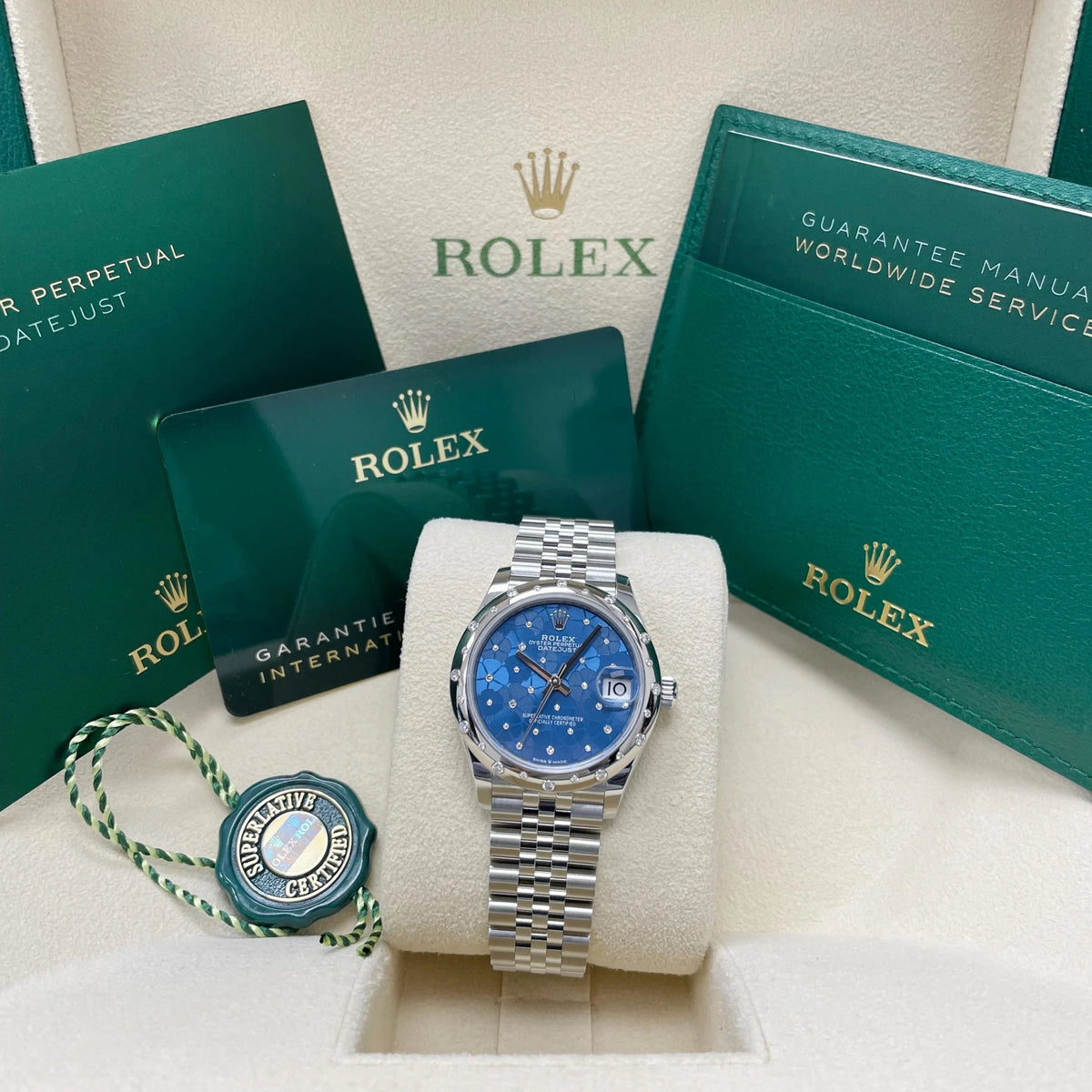 【1:1 Super Clone】 Datejust m278344-0037/0038 Blue Floral Motif Dial 31mm Oyster