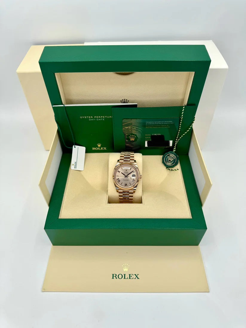 【1:1 Super Clone】 Day-Date "President" 40mm Everose Gold Sundust Roman Dial - 228235