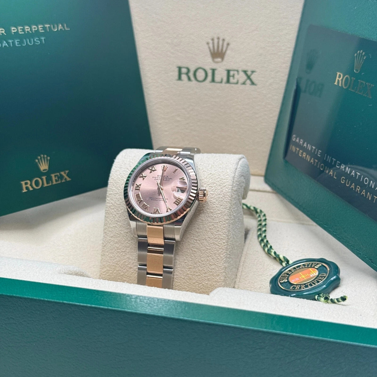 【1:1 Super Clone】 Lady-Datejust 28mm 279171 Pink Roman Oyster Stainless Steel and Rose Gold