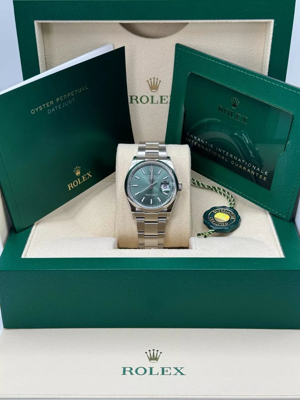 【1:1 Super Clone】  Datejust 36mm 126200 Mint Green Dial Stainless Steel Oyster Bracelet Watch