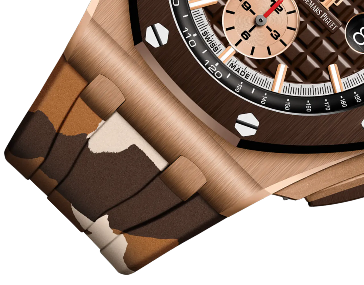 【1:1 Super Clone】A&P OFFSHORE Pink Gold Brown Camouflage Dial CHRONOGRAPH 44mm