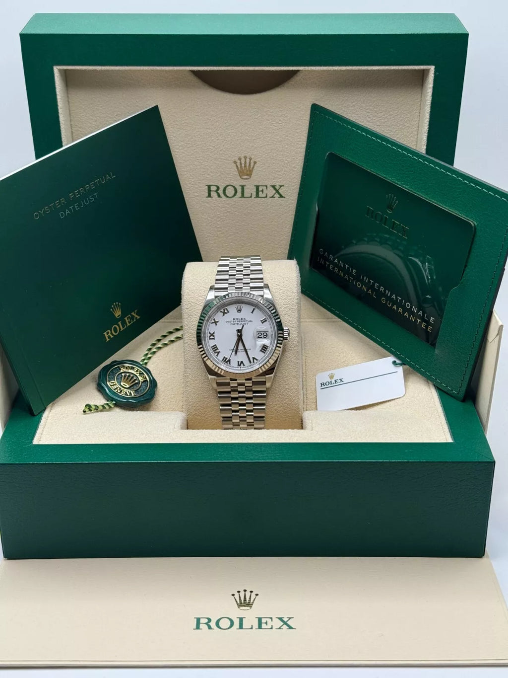 【1:1 Super Clone】  Datejust 41mm 126334 White Roman Oyster Stainless Steel Mens Watch
