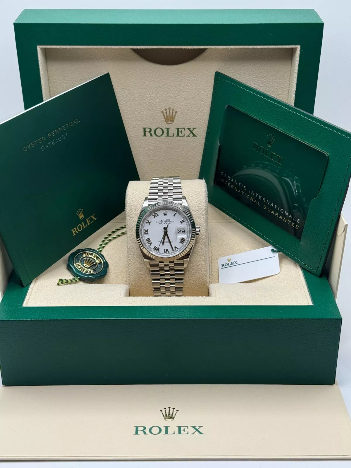 【1:1 Super Clone】  Datejust 41mm 126334 White Roman Oyster Stainless Steel Mens Watch