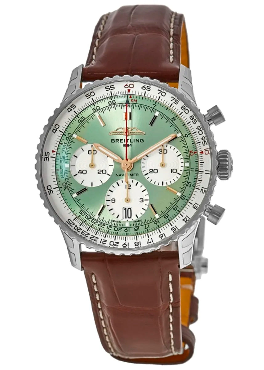 【1:1 Super Clone】Breitling AB0139211L1P1 Navitimer B01 Green Dial - Νew