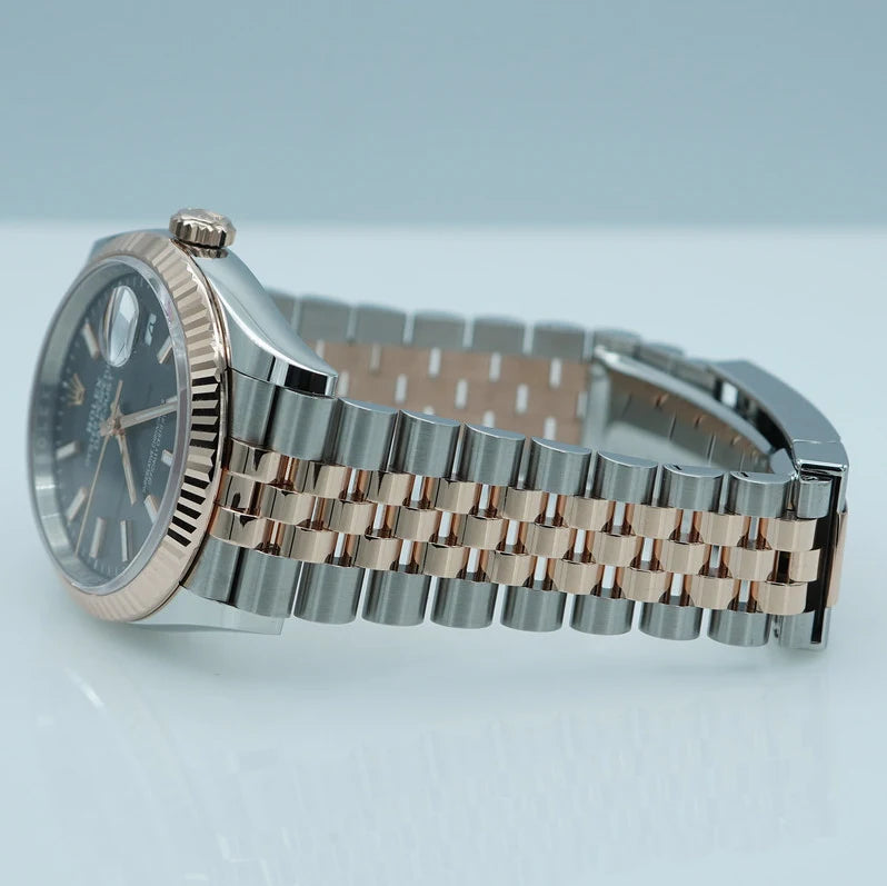 【1:1 Super Clone】  Datejust 36mm 126231 Slate/Gray Dial Oystersteel and 18K Rose gold Oyster Bracelet