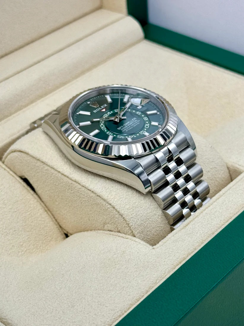 【1:1 Super Clone】  Sky-Dweller 42mm 336934-0001/0002 Stainless Steel Green Dial Oyster