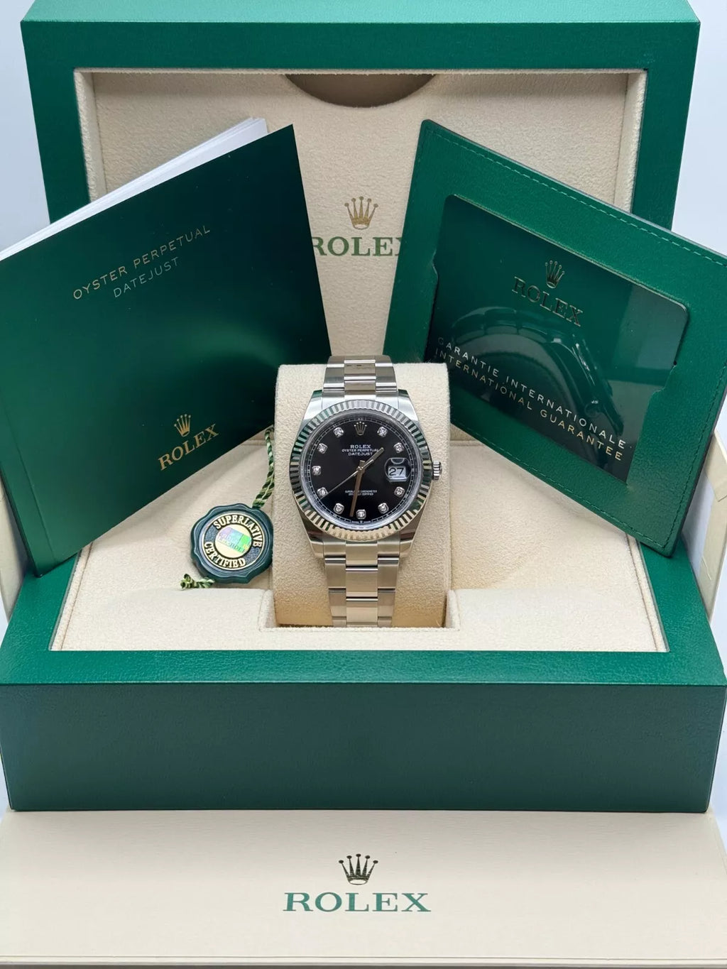 【1:1 Super Clone】  Datejust 41mm 126334 Black Diamond Oyster Stainless Steel Mens Watch
