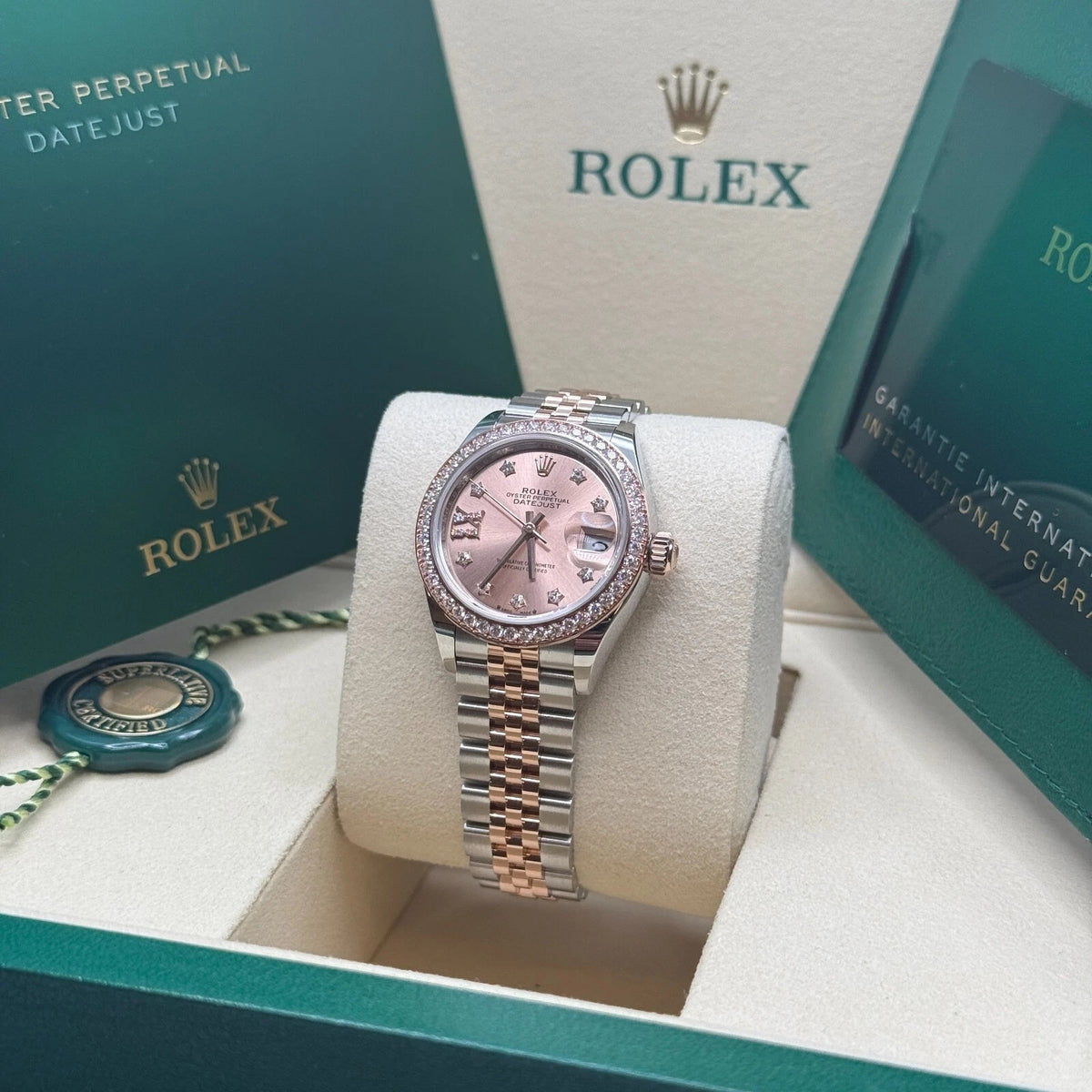 【1:1 Super Clone】 Lady-Datejust 28mm 279381RBR Rose Diamond Dial Oyster Bracelet