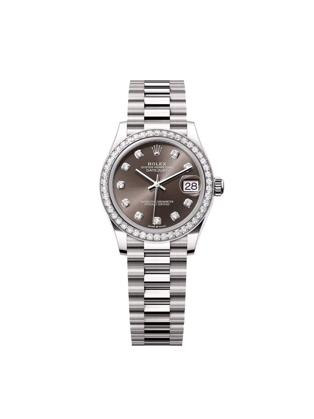 【1:1 Super Clone】 Datejust m278289RBR-0006 Dark Grey Dial White Gold President Watch