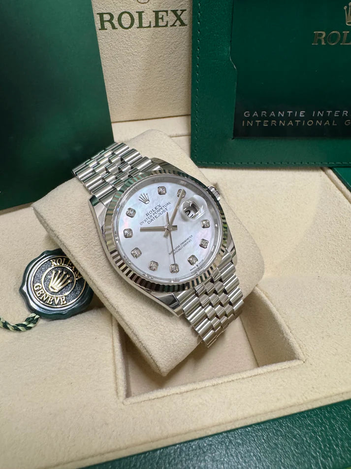 【1:1 Super Clone】  Datejust 36mm 126234 Mother of Pearl Diamond Dial Oyster Stainless Steel