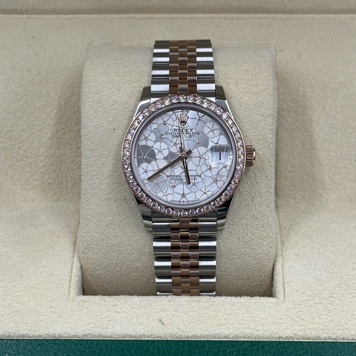 【1:1 Super Clone】 Datejust m278381-0031/0032 Silver Floral Motif Diamond Dial Diamond-Set Bezel 31mm