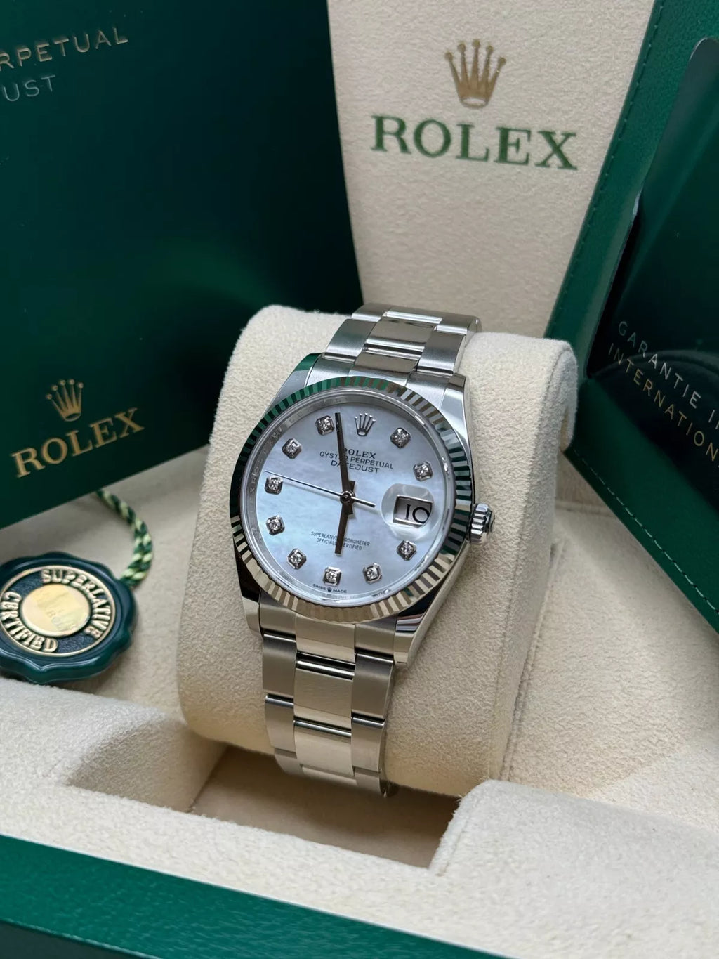 【1:1 Super Clone】  Datejust 36mm 126234 Mother of Pearl Diamond Dial Oyster Stainless Steel