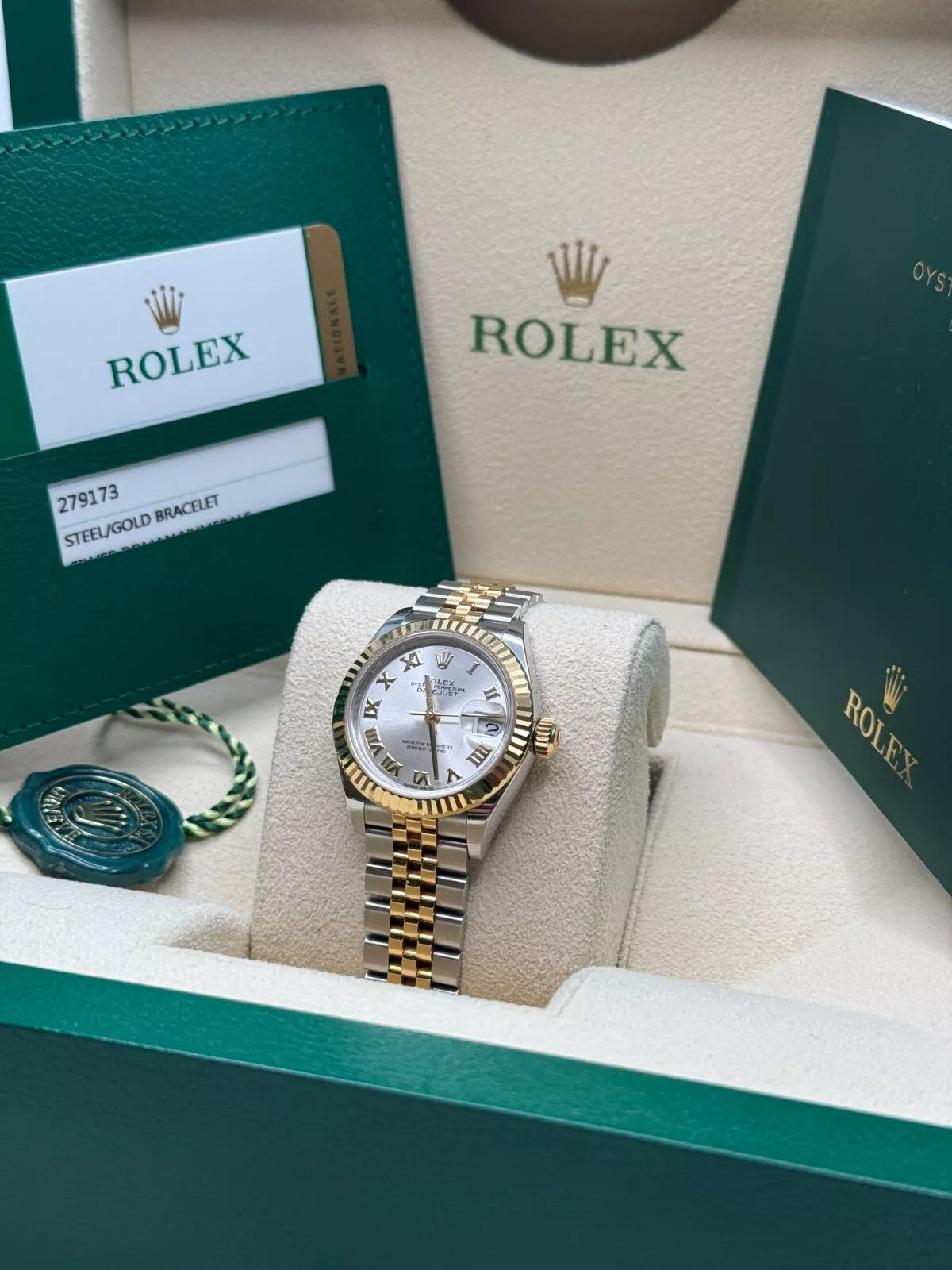 【1:1 Super Clone】 Lady-Datejust 28mm 279173 Silver Roman Dial Oyster Bracelet