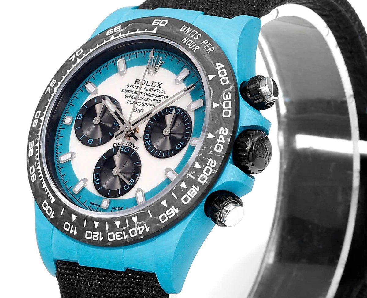【1:1 Super Clone】Rolex Cosmograph Daytona DIW Carbon Tifany “CELESTE INVERT” 40mm Replica 1:1 – Top Quality Version