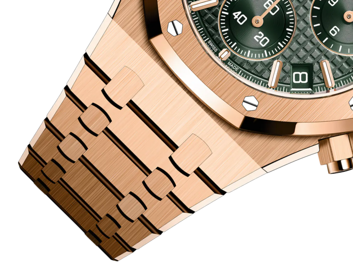 【1:1 Super Clone】A&P ROYAL OAK Pink Gold Khaki Green Dial CHRONOGRAPH 41mm