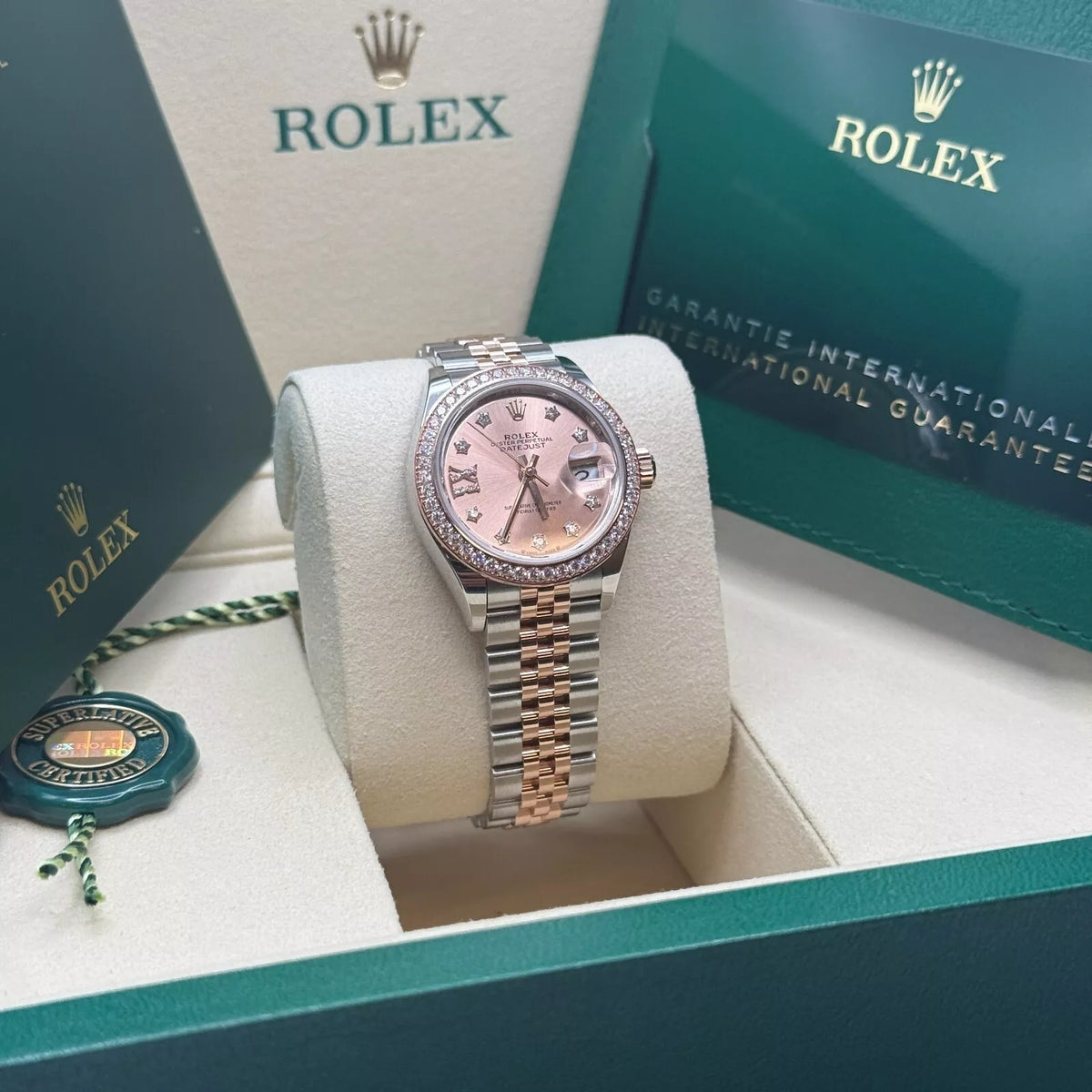 【1:1 Super Clone】 Lady-Datejust 28mm 279381RBR Rose Diamond Dial Oyster Bracelet