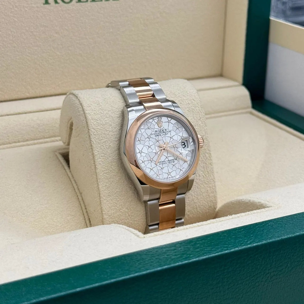 【1:1 Super Clone】 Datejust m278241-0031/0032 31mm  Silver Floral Motif Dial Oyster Bracelet Watch
