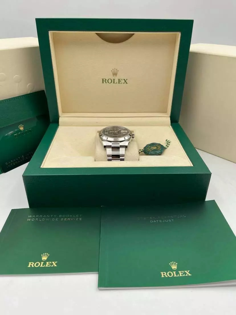 【1:1 Super Clone】 Datejust 41mm 126300 Slate Roman Oyster Stainless Steel Watch