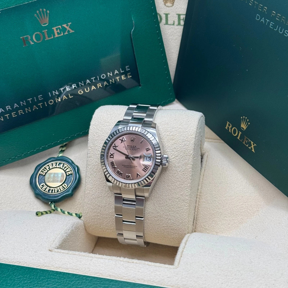 【1:1 Super Clone】 Lady-Datejust 28mm 279174 Pink Roman Dial Oyster Bracelet
