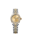 【1:1 Super Clone】 Lady-Datejust 28mm 279383RBR Champagne Roman Dial Yellow Rolesor Oyster Bracelet
