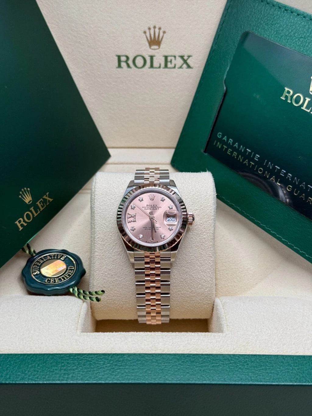 【1:1 Super Clone】 Lady-Datejust 28mm 279171 Rose-colour Diamond Set Oyster Stainless Steel and Rose Gold