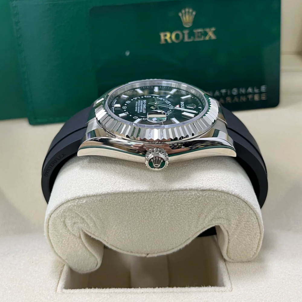 【1:1 Super Clone】  Sky-Dweller 42mm White Gold Black Dial Oysterflex - 336239