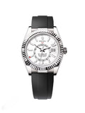 【1:1 Super Clone】 Sky-Dweller 42mm White Gold White Dial Oysterflex - 336239