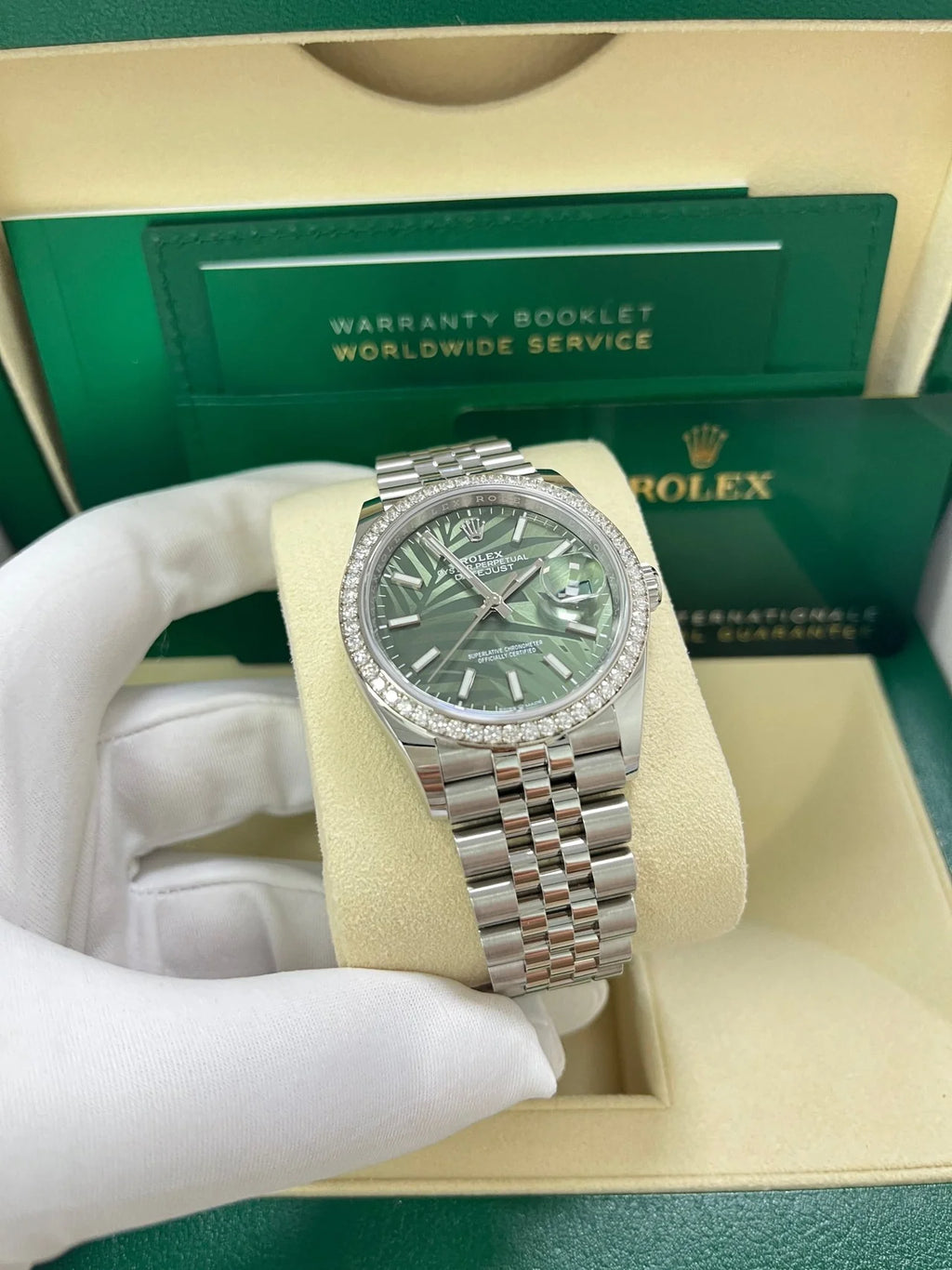 【1:1 Super Clone】  Datejust 36mm 126284 Olive Green Dial Jubilee Bracelet
