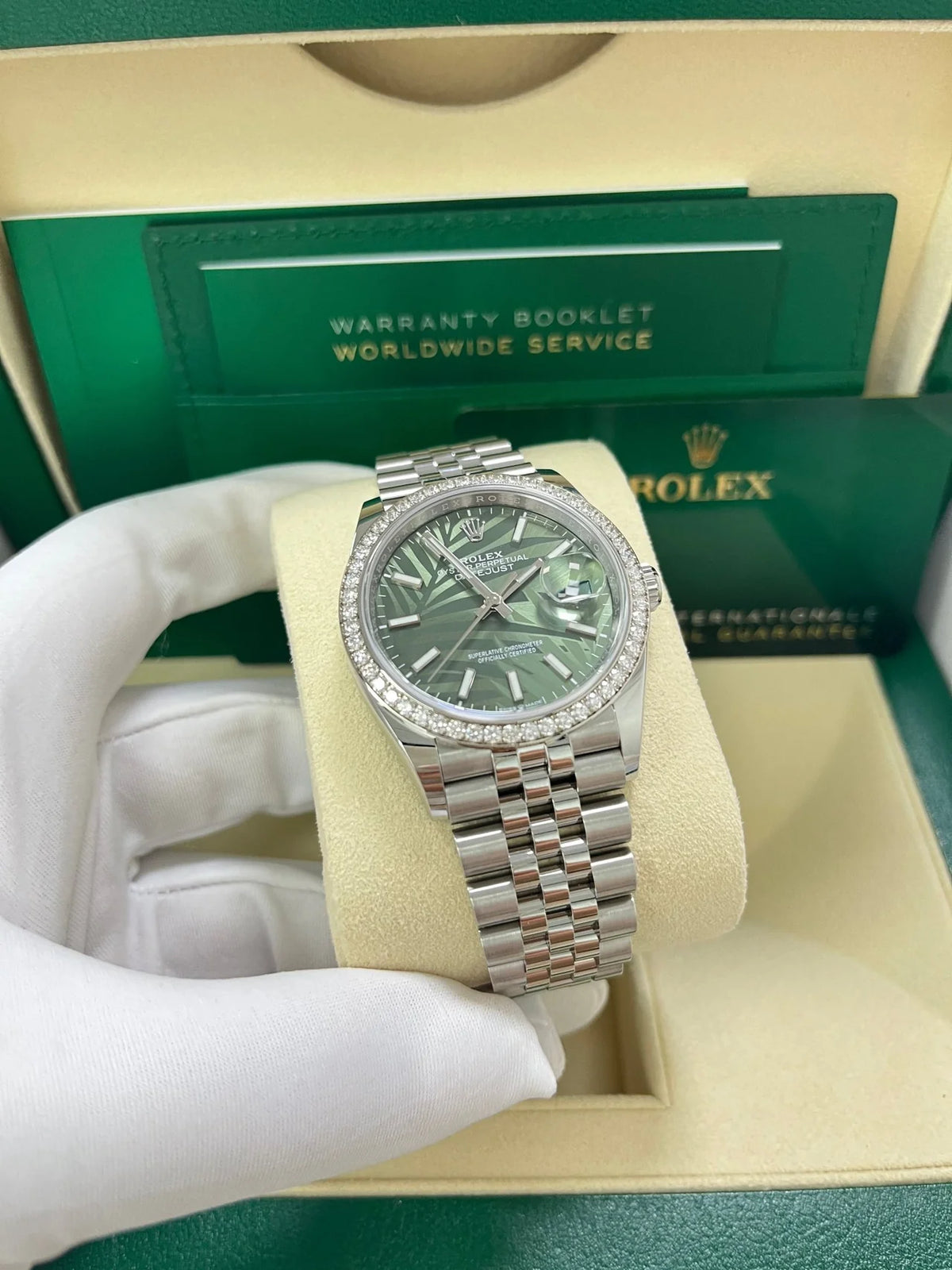 【1:1 Super Clone】  Datejust 36mm 126284 Olive Green Dial Jubilee Bracelet