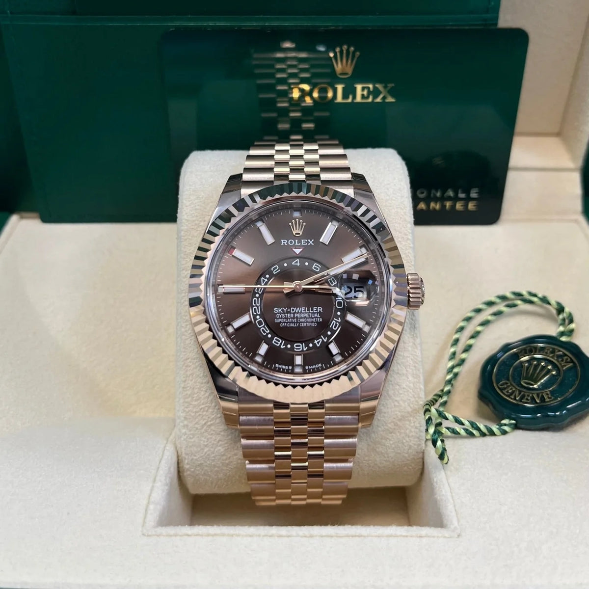 【1:1 Super Clone】  Sky-Dweller 42mm 336935-0002/0006 Rose Gold Chocolate Dial Jubilee