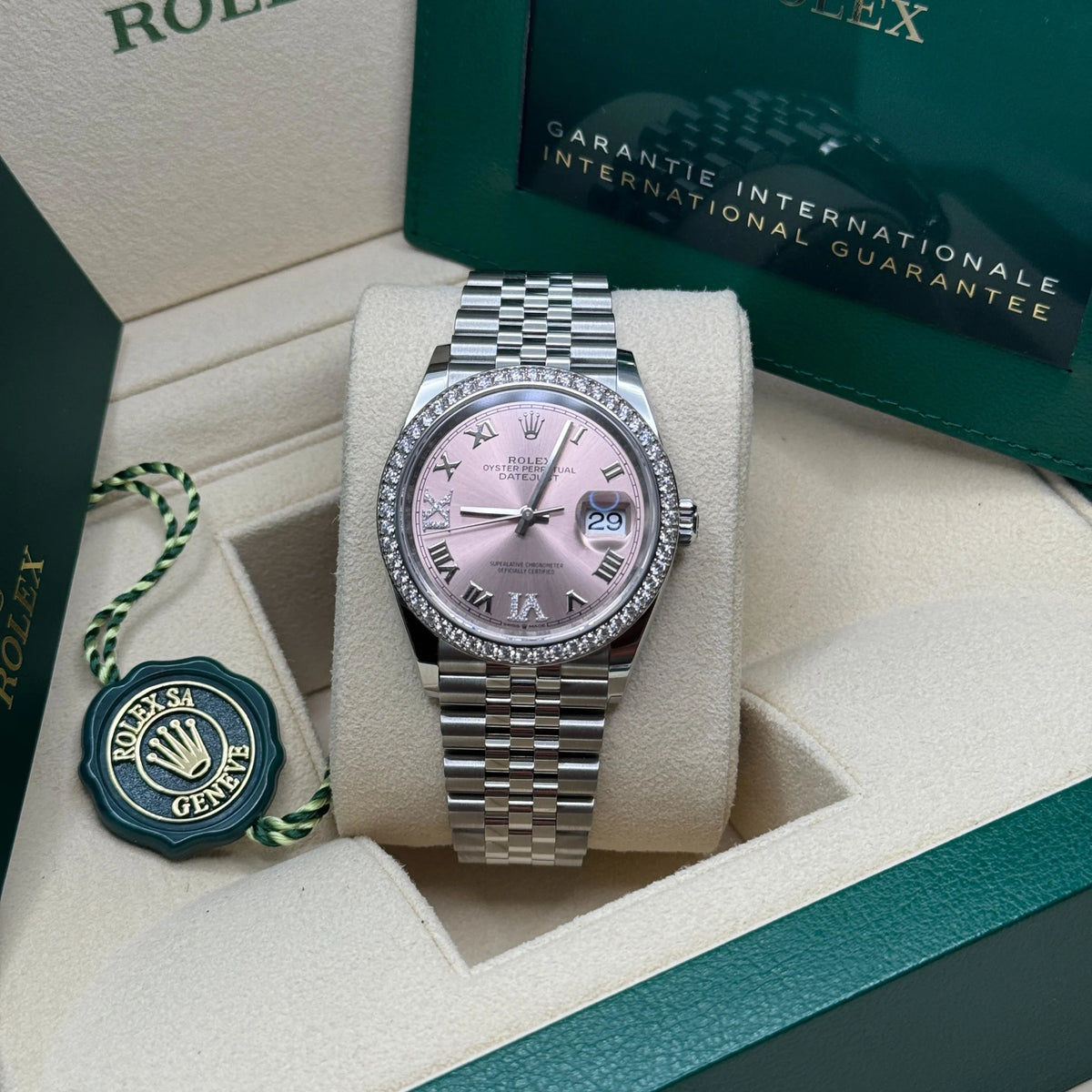 【1:1 Super Clone】  Datejust 36mm 126284 Pink Dial Jubilee Bracelet