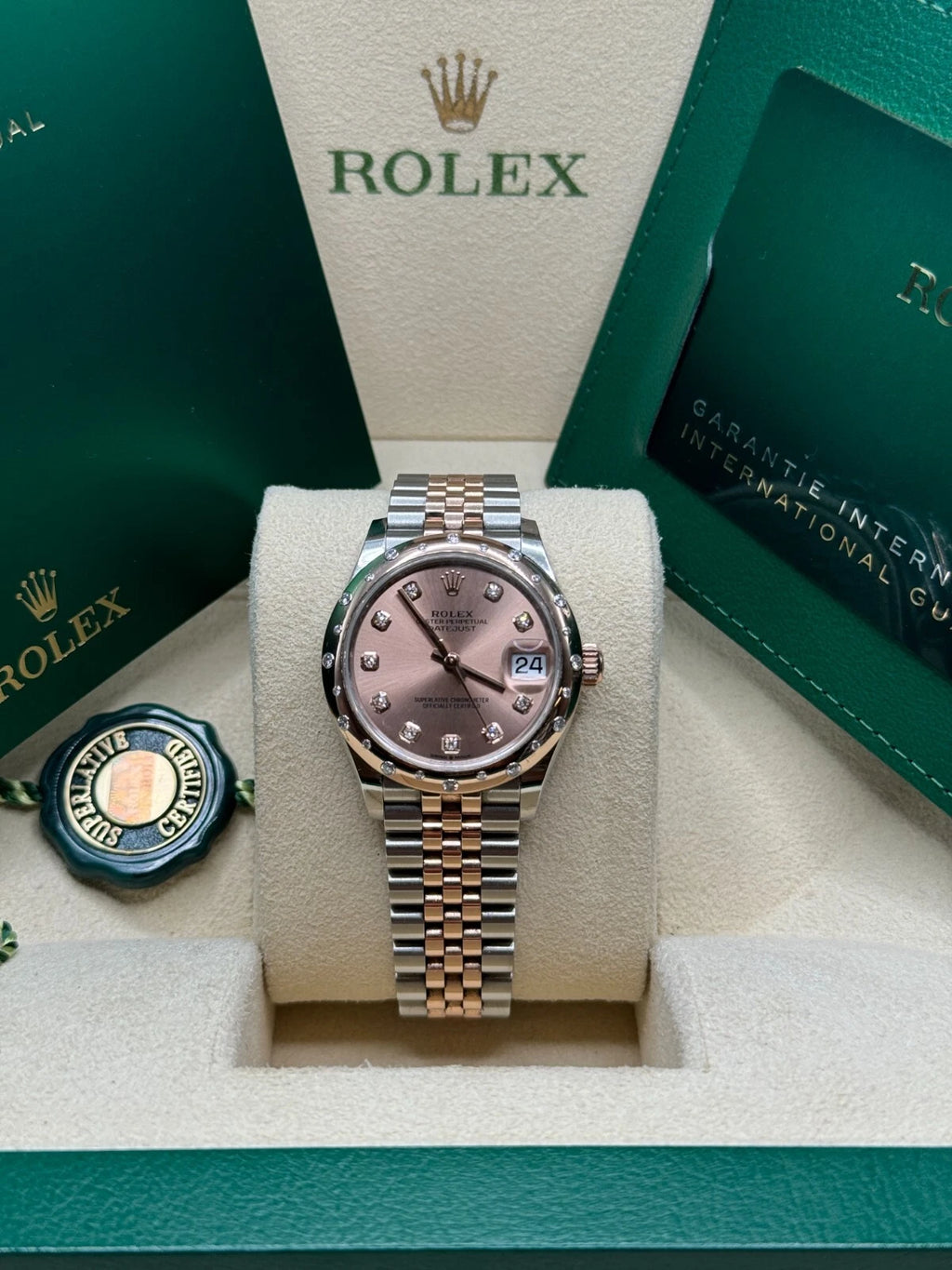 【1:1 Super Clone】 Datejust m278341-0023/0024 Rosé Dial 31mm Oyster Bracelet