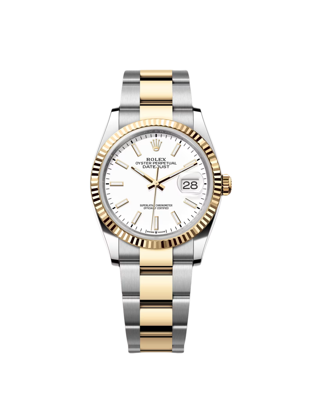 【1:1 Super Clone】  Datejust 36mm 126233 White Index Dial Two-Tone Jubilee Bracelet Watch