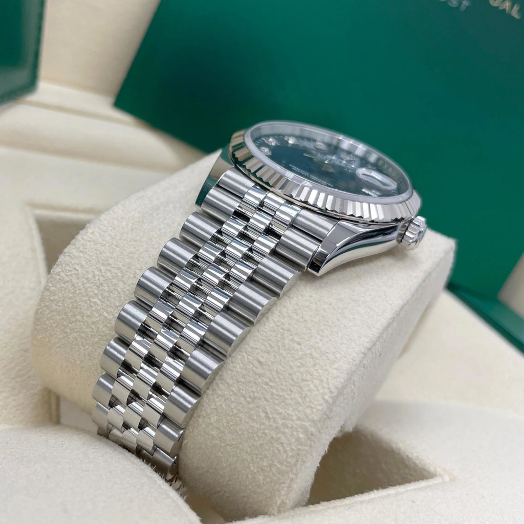 【1:1 Super Clone】  Datejust 36mm 126234 Blue Fluted Motif Diamond Dial Jubilee Bracelet Watch
