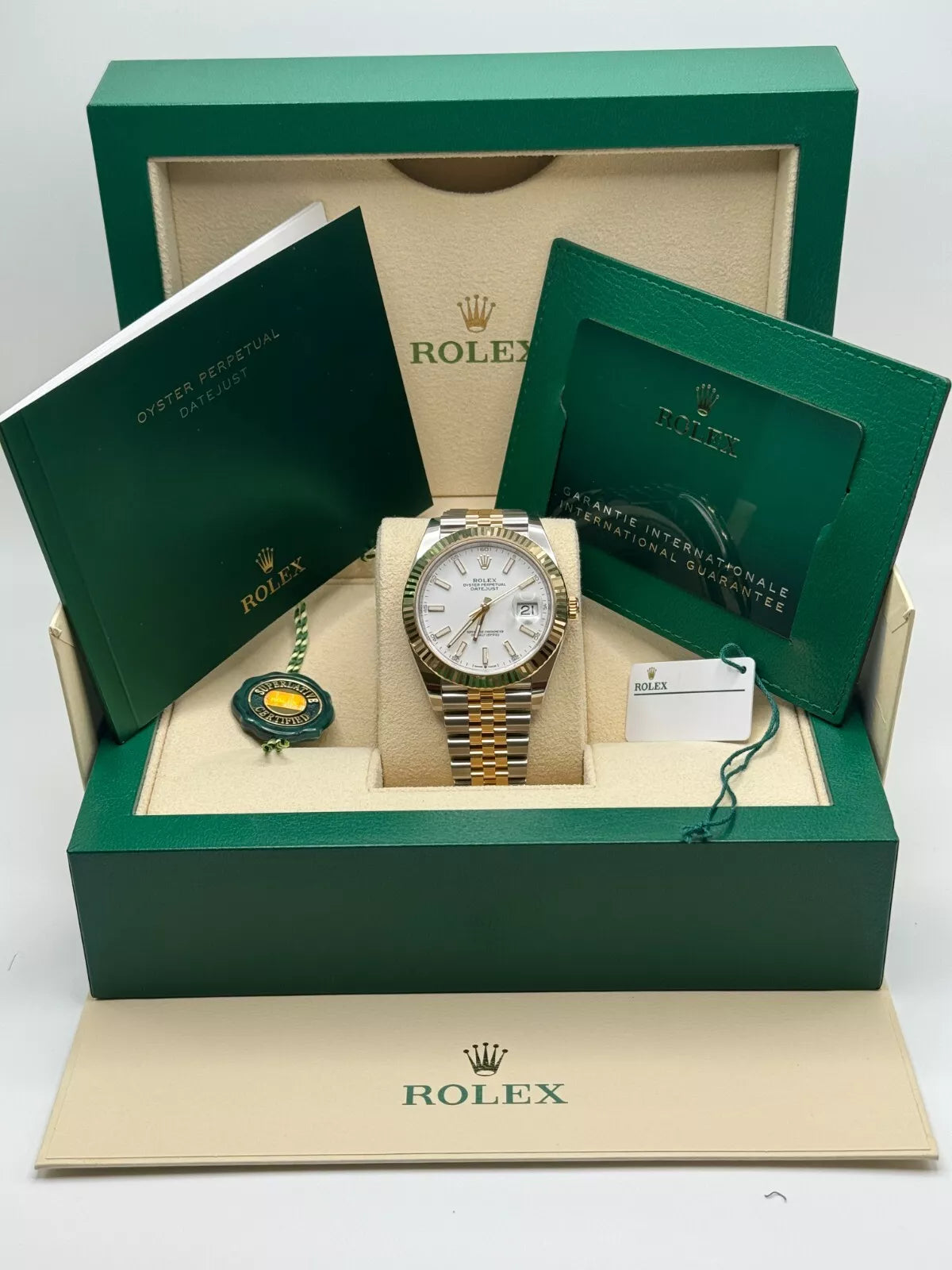 【1:1 Super Clone】  Datejust 41mm 126333 White Index Oyster Steel and Yellow Gold Mens Watch