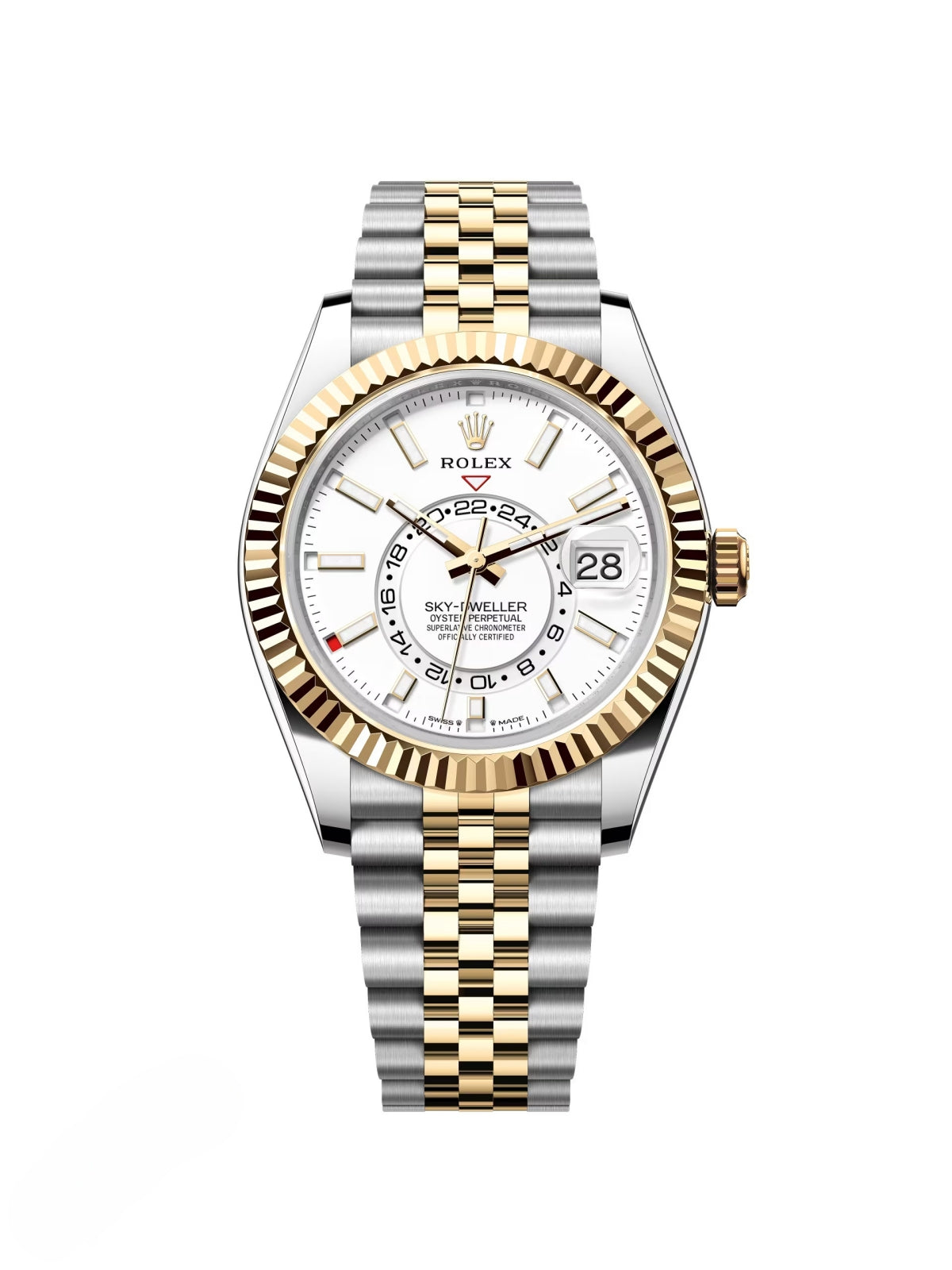 【1:1 Super Clone】  Sky-Dweller 42mm 336933-0005/0006 Two-Tone Yellow Gold White Dial Oyster