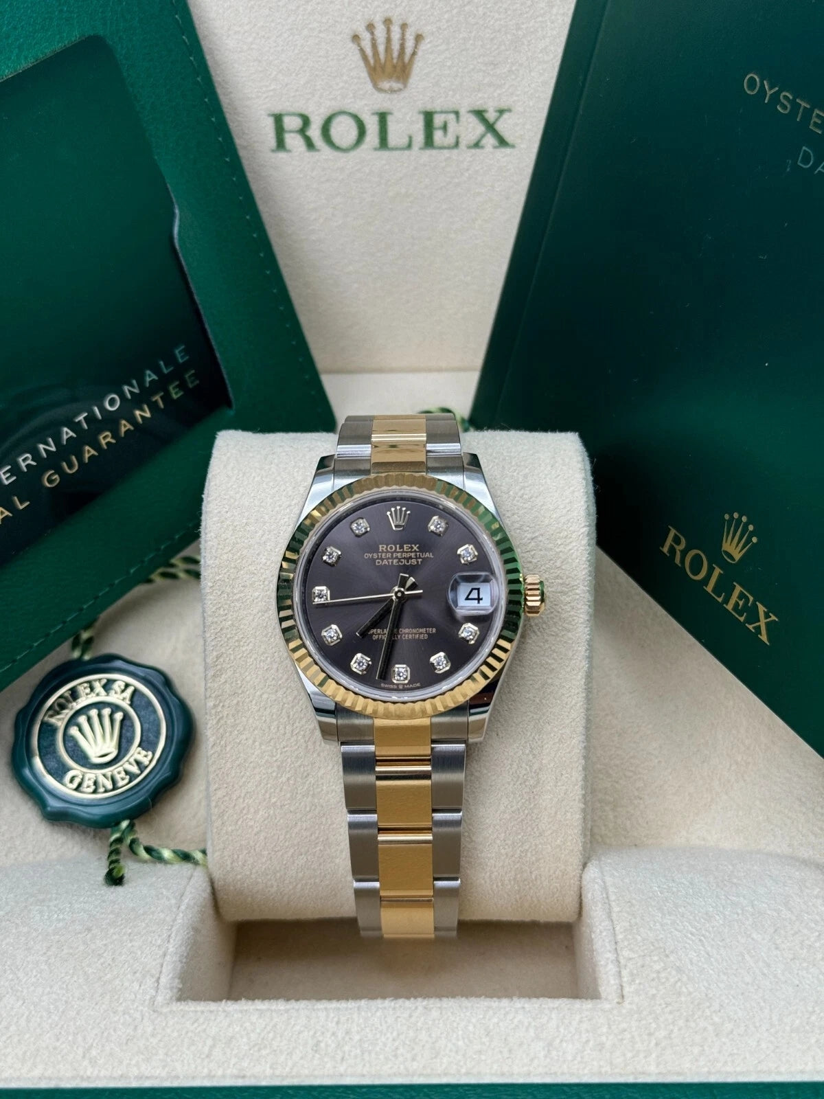 【1:1 Super Clone】 Datejust m278273-0021/0022 31mm Dark Grey Dial Stainless Steel and Yellow Gold Oyster Watch