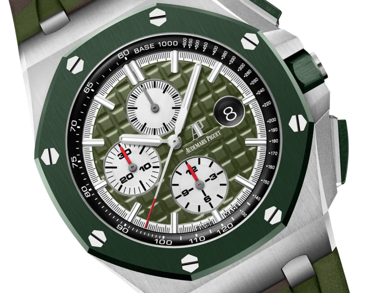 【1:1 Super Clone】A&P OFFSHORE Khaki Green Camouflage Dial CHRONOGRAPH 44mm
