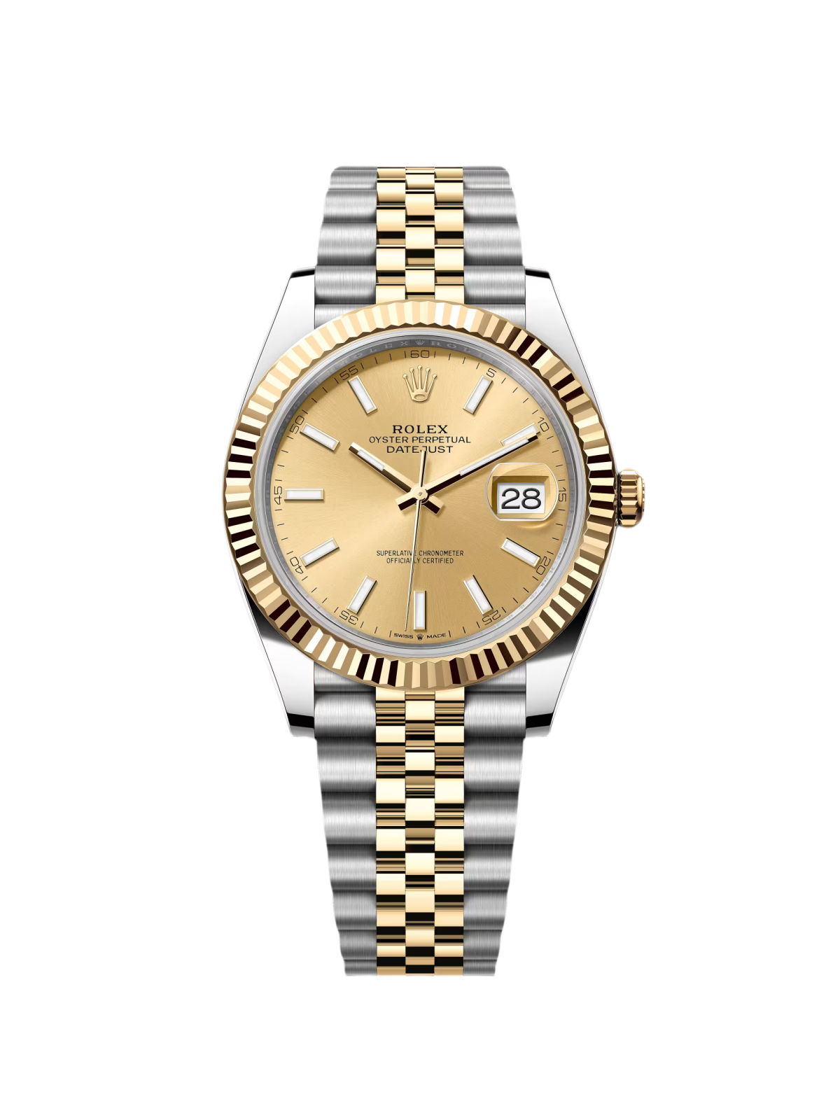 【1:1 Super Clone】  Datejust 41mm 126333 Champagne Index Jubilee Steel and Yellow Gold Mens Watch